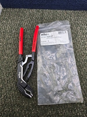 Wiha 32637 One-Hand Classic Soft Auto Grip V-Jaw Tongue and Groove Plier 10-inch
