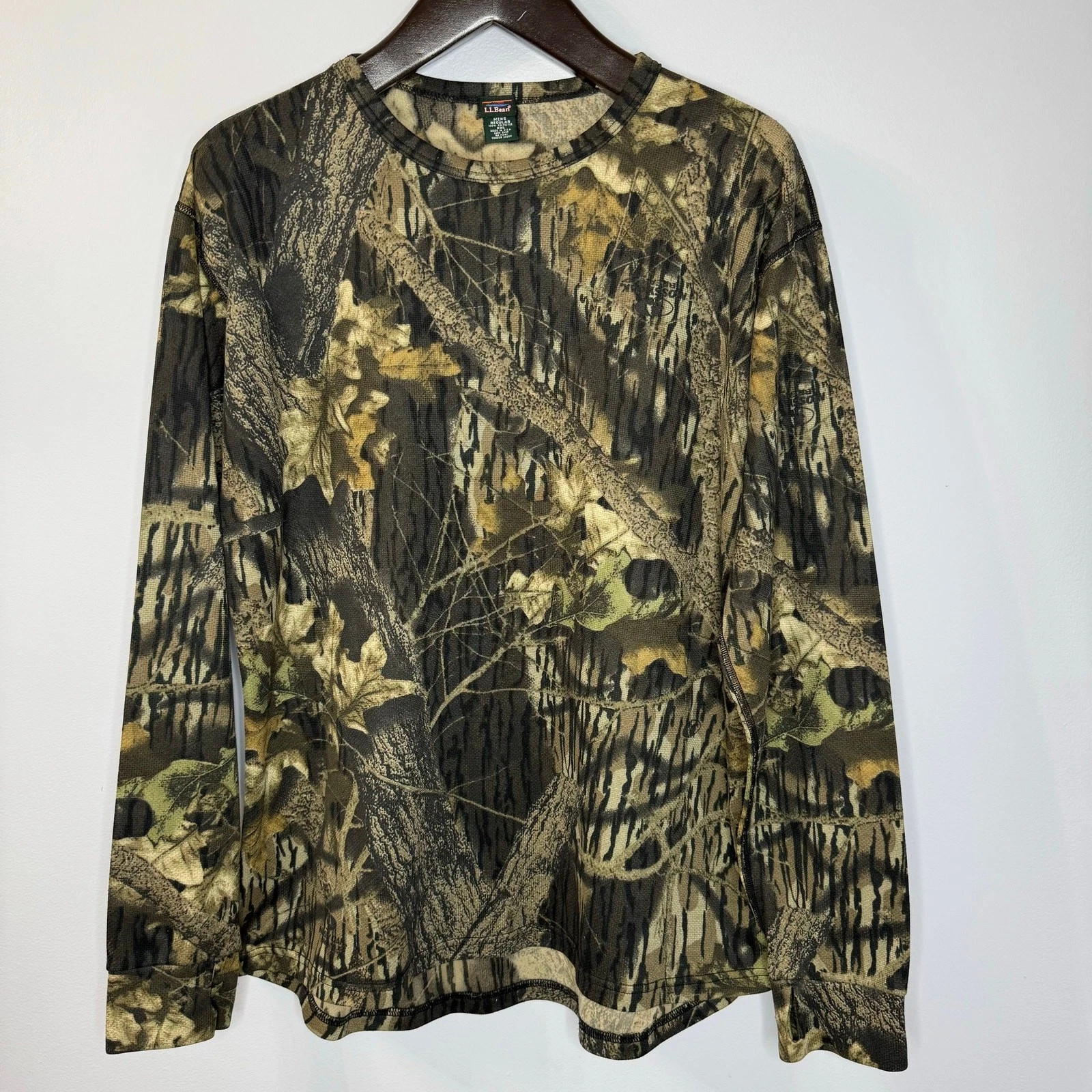 L.L.Bean Men's Base Layer Crew Top Camo Print Hunting Outdoor Men's XXL