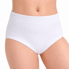 Capezio Girl's Team Basics Briefs for Dance Cheerleading in White  size L 10-12