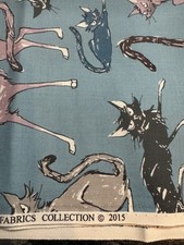 Alexander Henry The Ghastlies "9 Ghastlie Lives" fabric in teal, by the FQ