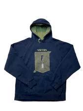 Viktos Crosshatch Hoodie Sweatshirt Mens Medium Blue Cotton Graphic Pullover