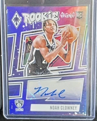 Noah Clowney 2023-24 Panini Phoenix Rookie Signs Purple Autograph RC /75 Nets - Image 1 of 2