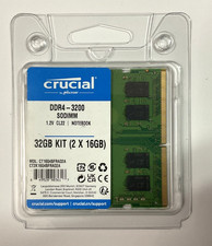 Crucial 32GB (2x16GB) 3200MHz 260-pin SODIMM DDR4 RAM Memory Kit