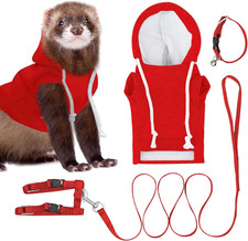 Red Ferret Sweater, Harness, and Leash Set - Ferret Clothes- Ferret Accessories