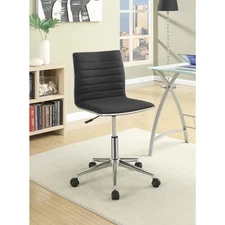Benjara Contemporary Mid Back Desk Chair, Gray Black