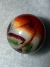 JABO Joker 1 JERK Collector Marble : Cranberry Apricot  Aventurine Swirl. .74