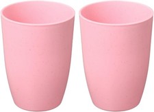 2 Pcs Simple Toothbrush Cup, 3 x 3 x 4.1 Inch Bathroom Tumbler Reusable Plastic