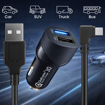 Dash Cam Stromkabel, 12V auf 5V Mini USB Auto Ladekabel, 5M lang mit 90° Ri