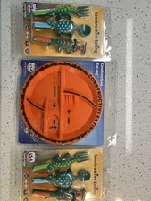 Constructive Eating-1 Plate  2 Silverware Set Forks, Spoons, Pushers New Boxed
