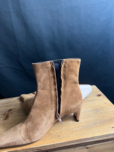 NEW WOMENS STAUD BROWN WALLY LEATHER SUEDE 45mm ANKLE BOOTS 39.5 US 9.5 TAN $395 - Picture 9 of 9