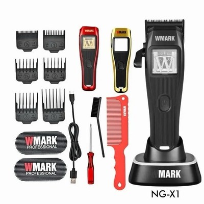 Wmark NG-X1 Cordless Magnetic Motor Clipper + Magnetic Guards - Pro Hair