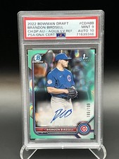 2022 Bowman Draft Chrome Brandon Birdsell AQUA LV.REF.  Auto PSA 10  /199 Cubs