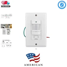 Versatile 3-Mode Motion Sensor Light Switch - 110v, White, Adjustable Settings