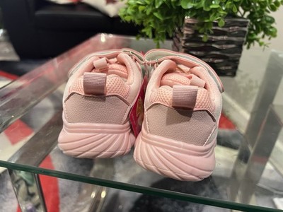 Girls Pink Mesh Hook & Loop Mesh Sneakers Comfort Adjustable Strap