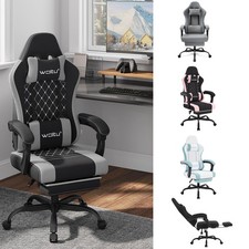 Gaming Chair Massage Computer Chair Ergonomic Swivel PC Chairs Footrest Lumbar