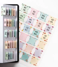 DiverseBee Laminated Planner Monthly Tabs, 24 Peel and Stick Tabs for Noteboo...