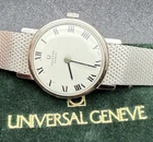 Universal Geneva Vintage Manual Wind Steel Bracelet Clutch Crown