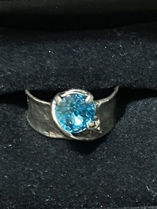 Size 7  ISRAEL RING STERLING SILVER 925 Artisan Noa Zuman Blue Ring
