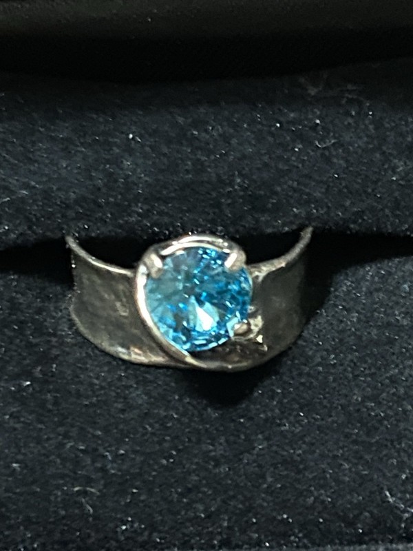 Size 7  ISRAEL RING STERLING SILVER 925 Artisan Noa Zuman Blue Ring