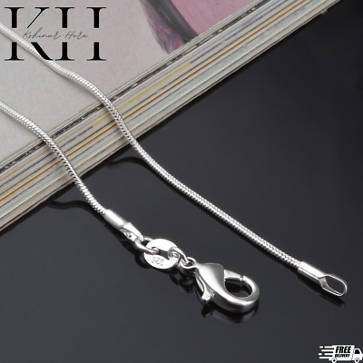 925 Sterling Silver Round Snake Chain Necklace 16