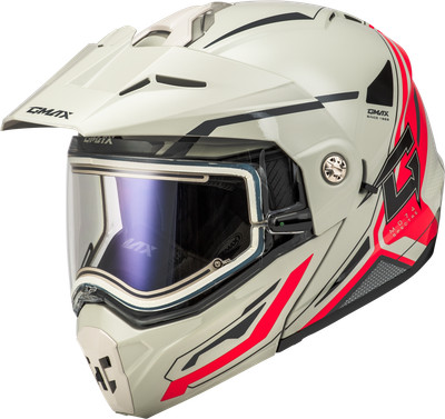 GMAX M10742359 MD-74S SPECTRE SNOW HELMET W/ ELECTRIC SHIELD WHITE/RED 3X