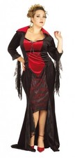 Vampirkleid "Scarlett Vampira" - Größe: one (42-46) - Halloweenkostüm - Karneval