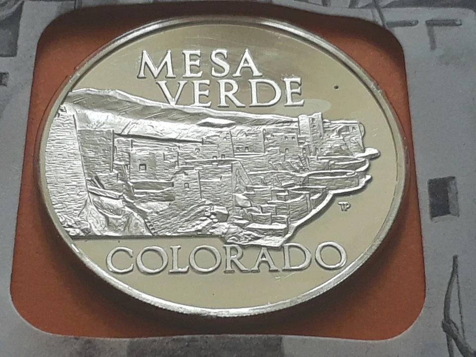 1971 Franklin Mint, proof silver medal COLORADO-MESA VERDE - Image 4 of 4