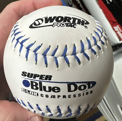 Vintage NEW Worth Slow pitch Super Blue Dot .50 Core Softball USSSA Ball - Dozen
