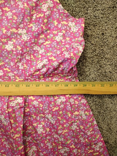 80's Pink House Dress With Floral pattern 100% Cotton W/Stretch Size XL Vintage - Picture 8 of 11