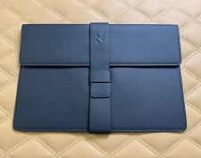 Ferrari Pouch Document Holder Case by Schedoni Black Calf Leather Made in Italy