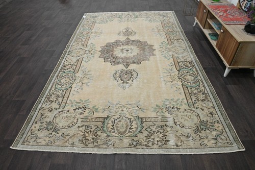 Oushak 6x10,Turkish Rug,vintage,anatolian,BEIGE,kilim,Bohemian,handmade,wool