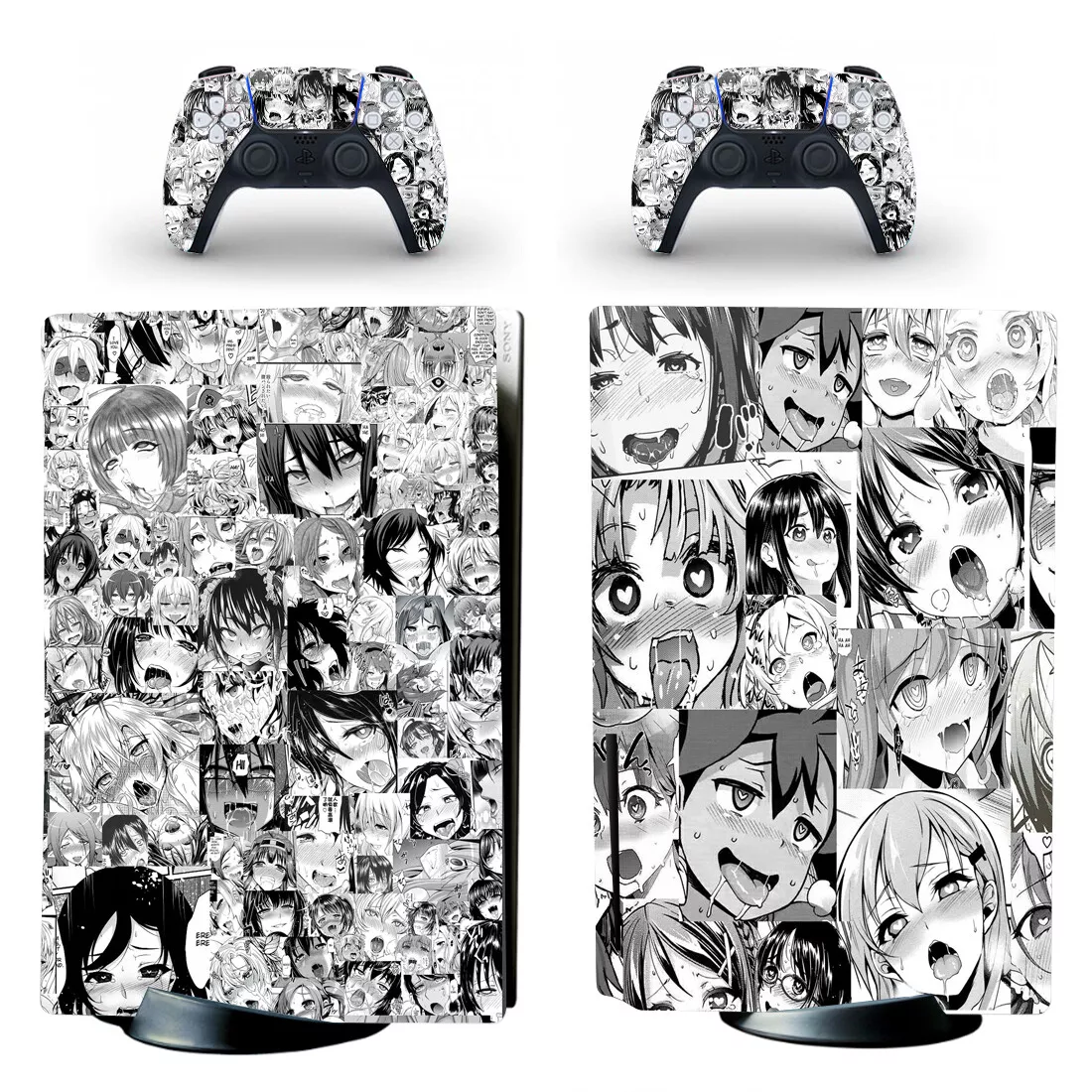 Anime Ahegao Funny Sexy Skin Decals Stickers Xbox one S Slim Console  Controllers