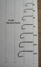 25 Big Game Hooks CS-007-High quality Carbon Steel Black-nickel