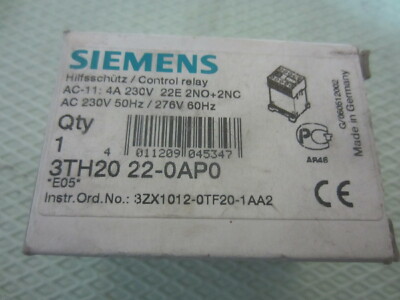 Schütz Siemens Hilfsschütz 3 RH20 22-0AP0 3ZX1012-0TF20-1AA2 NEU OVP Sirius