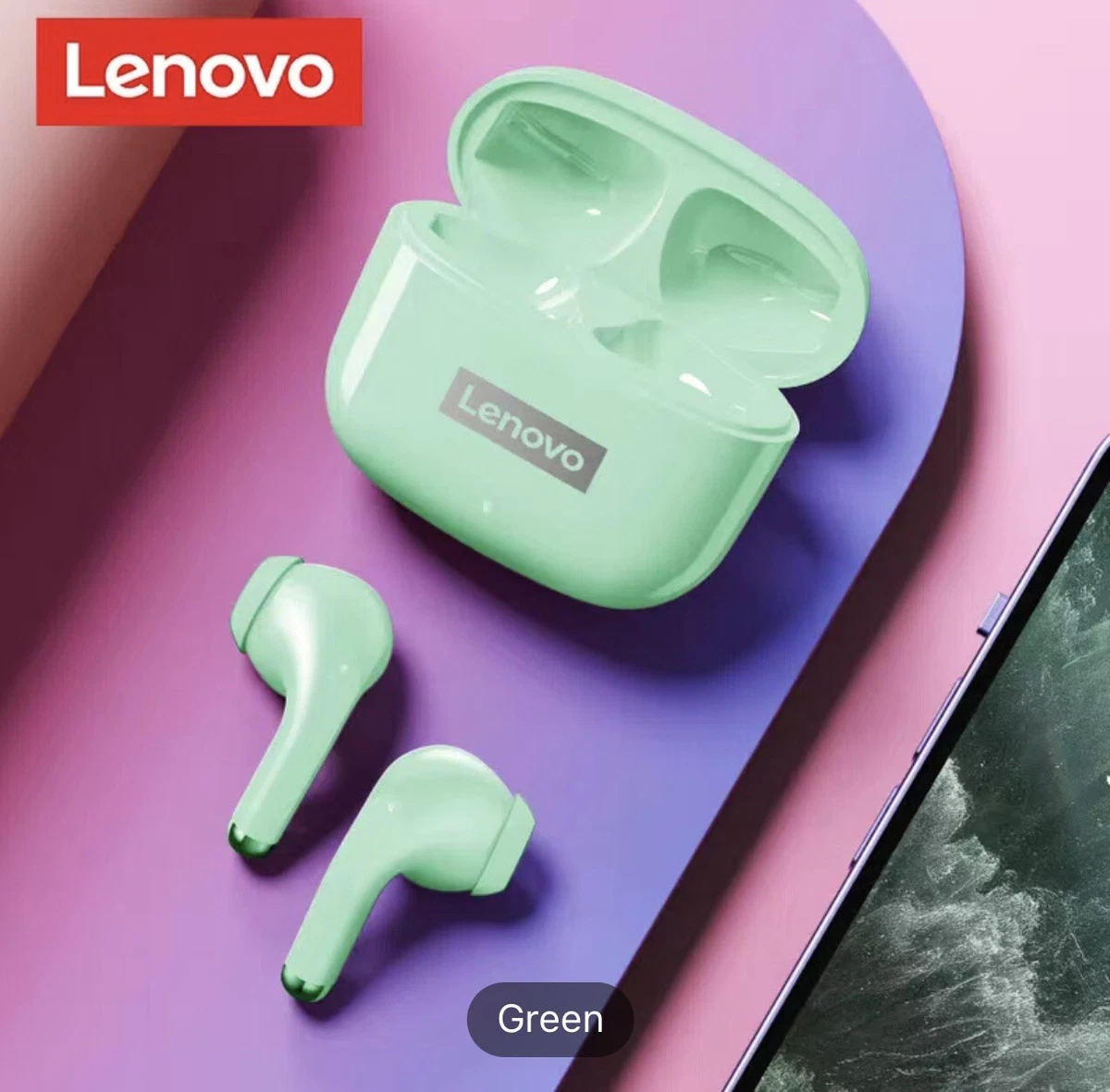 Lenovo Thinkplus Live Pods LP40pro. Bluetooth Earbuds. Light Green