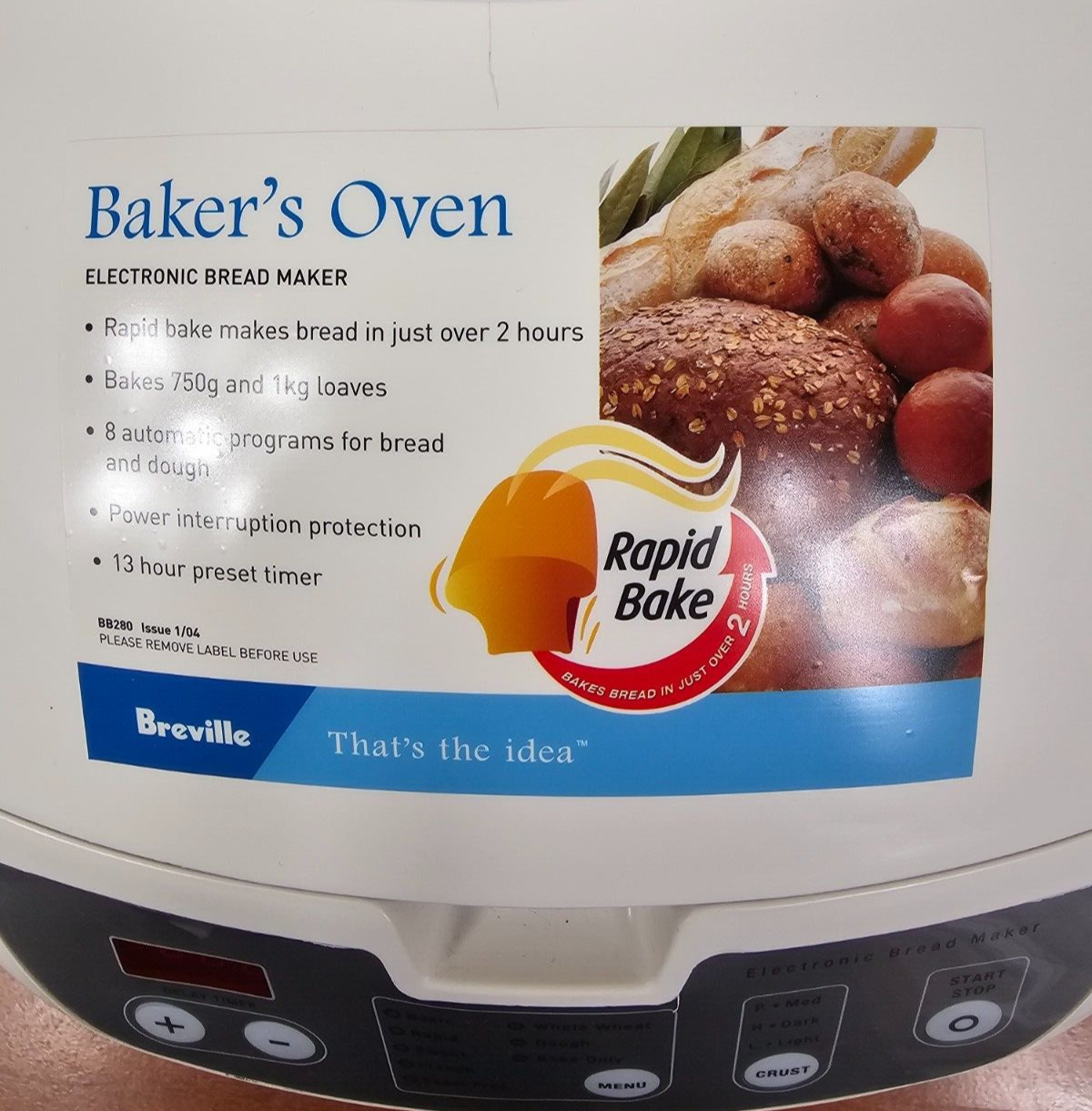 Breville BB280 Bakers Oven Bread Maker Machine W Manual Book eBay