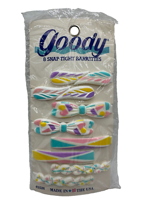Vintage 1989 Goody Snap Tight Barrettes 8 ct # 5528 | eBay