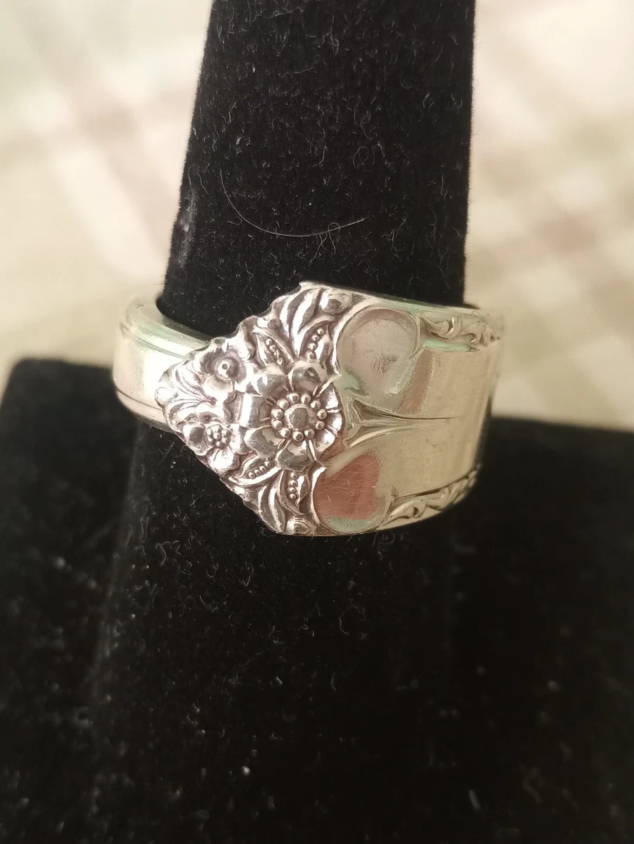 Vintage Handmade Sterling Silver Plated Spoon Ring Size 9.0 eBay