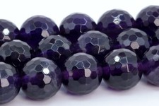 Natural Dark Purple Amethyst Grade AAA Micro Faceted Round Beads 8/9-10/13-14MM