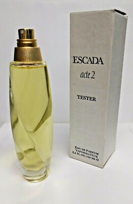 ESCADA ACTE 2 EAU DE PARFUM 3.4 FL. OZ 100ML SPRAY UNBOXED  BOTTLE RARE