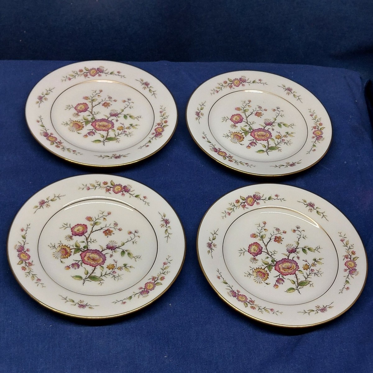 Vintage Noritake Ivory China Asian Song Set/4Bread & Butter Plates