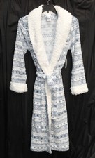 M 8 10 SECRET TREASURES ULTRA SOFT PLUSH FLEECE/SHERPA FAIRISLE WRAP ROBE NEW