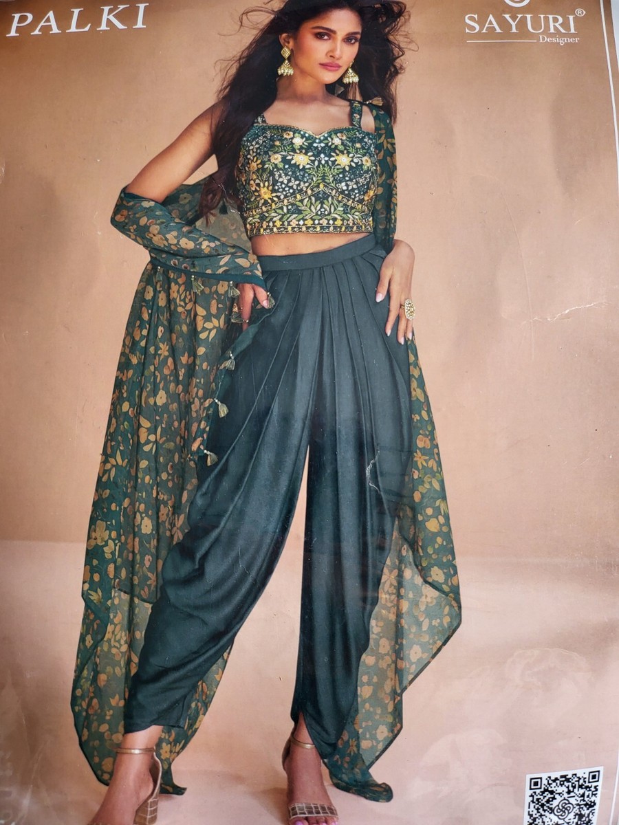 Dhoti Salwar Crop Top Salwar Suits Sayuri Dhoti Style Salwar Suit UK