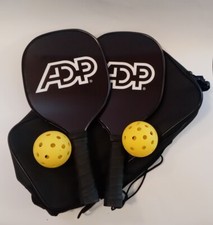 Pickleball Paddle Set has ADP Logo with Carrying Case  2 Paddles  2 Balls