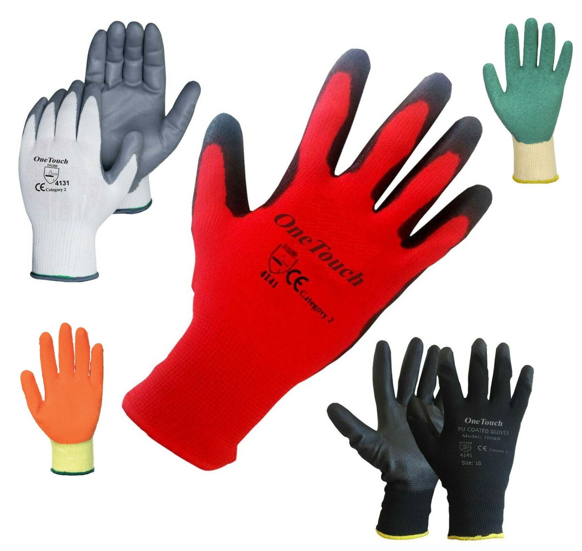 24 PAIRS NITRILE LATEX COATED WORK GLOVES MENS BUILDERS