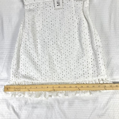 MinkPink Mini Dress Women XS White Eyelet Lace Open Back Summer Beach Vacay New - Picture 11 of 16