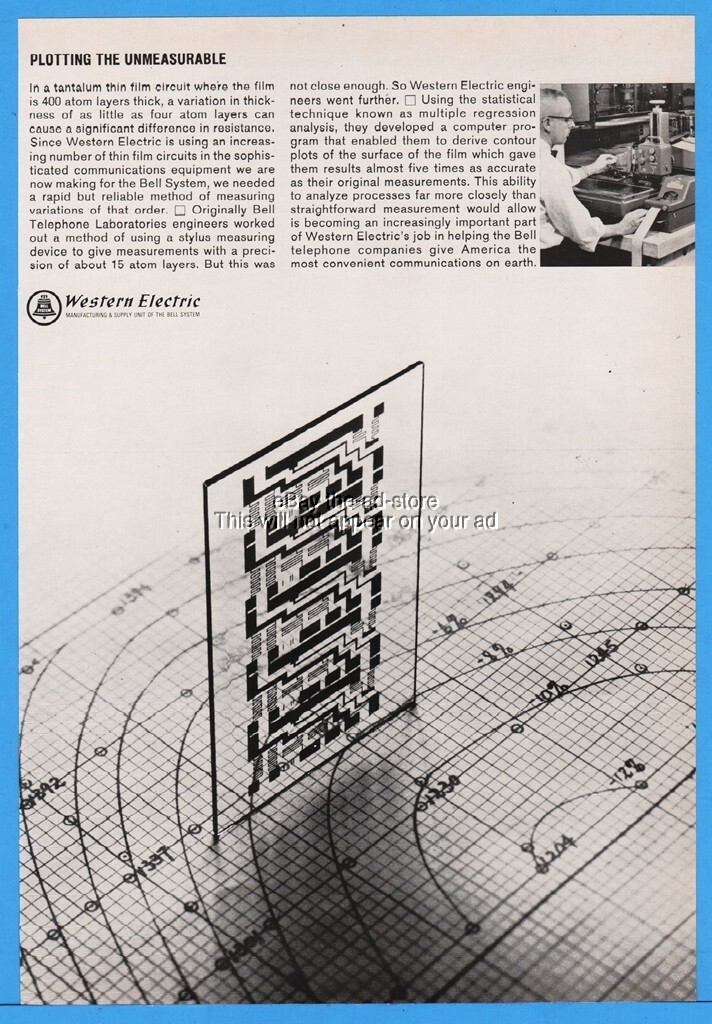 1965 Western Electric Bell Telephone Tantalum Film Circuit Communication Ad