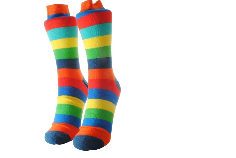 Calcetines de patrón a rayas inteligentes informales trabajo funky coloridos damas hombre regalo 4 pares Foto 3 de 4