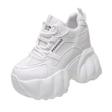 Womens Lace Up Shoes Creeper Platform Mid Top Casual Fashion Ankle Boots New