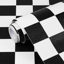 Black and White Contact Paper Mosaic Checkered Peel and Stick Wallpaper Lattice